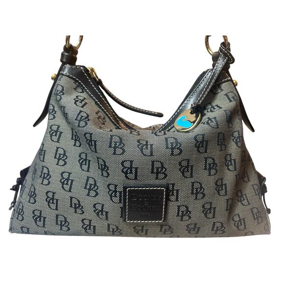 Dooney & Bourke Black Monogrammed HOBO - Picture 1 of 14